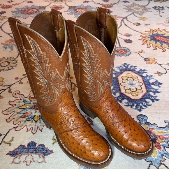 Lucchese 2000 Ostrich Leather Boots T4117HD 8 2E 65371 - Picture 4 of 6
